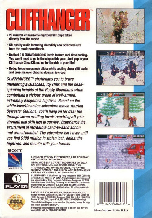 Cliffhanger – Sega CD (SCD) - for just $0! 