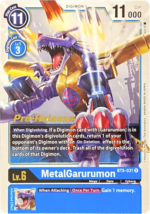 MetalGarurumon [BT5-031] [Battle of Omni Pre-Release Promos] - Just $0.15! Shop now at Retro Gaming of Denver