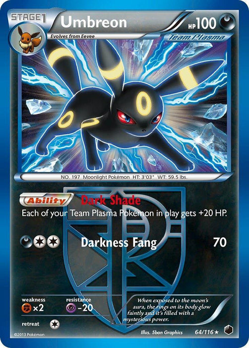 Umbreon (64/116) (Moltres Legendary Battle Deck) (Theme Deck Exclusive) [Black & White: Plasma Freeze] - for just $11! 