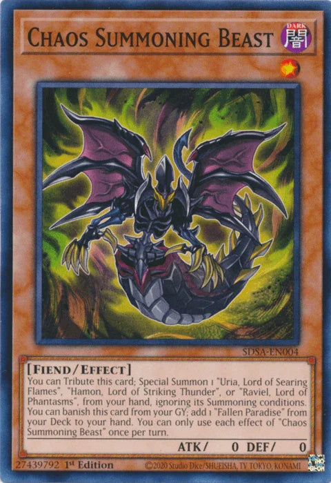 Chaos Summoning Beast [SDSA-EN004] Common - for just $0.15! 