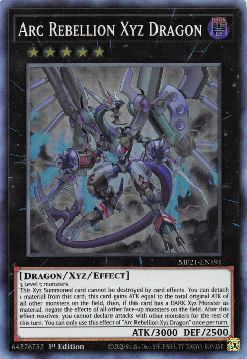 Arc Rebellion Xyz Dragon [MP21-EN191] Super Rare - for just $0.30! 
