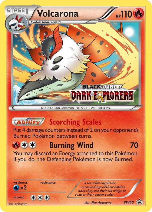 Volcarona (BW40) (Staff Prerelease Promo) [Black & White: Black Star Promos] - for just $84! 