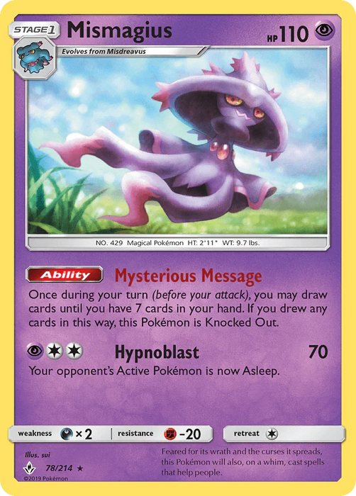 Mismagius (78/214) [Sun & Moon: Unbroken Bonds] - for just $0.20! 