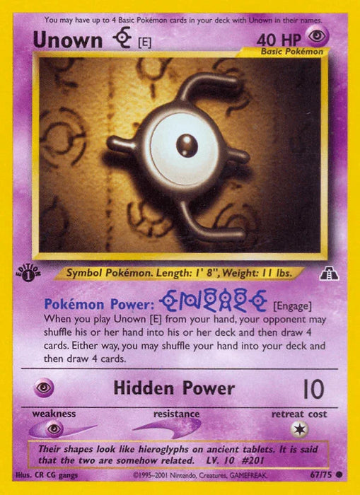 Unown [E] (67/75) [Neo Discovery 1st Edition] - for just $0.50! 