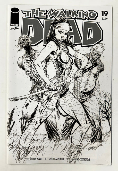 The Walking Dead #19 B&W Michonne 15th Anniversary Image Comics 2018 Campbell B - for just $10! 