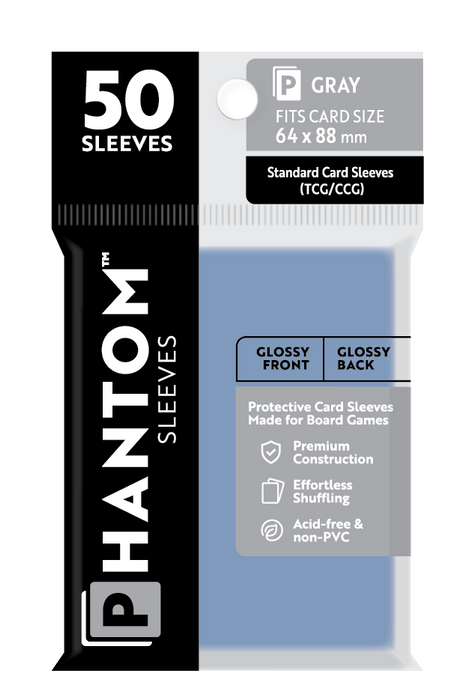 Phantom Sleeves: Gray Size (64mm x 88mm) 50 ct - for just $3.99! 