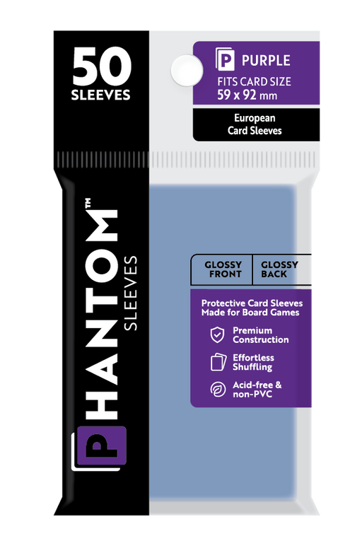 Phantom Sleeves: Purple Size (59mm x 92mm) 50 ct - for just $3.99! 