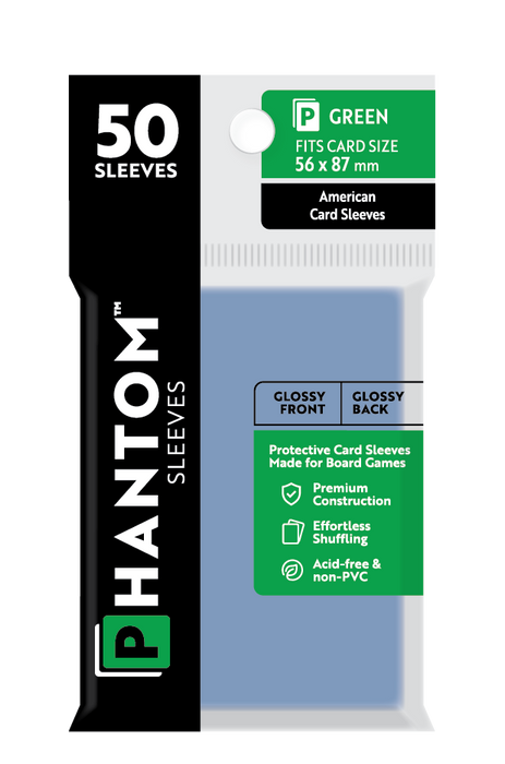 Phantom Sleeves: Green Size (56mm x 87mm) 50 ct - for just $3.99! 