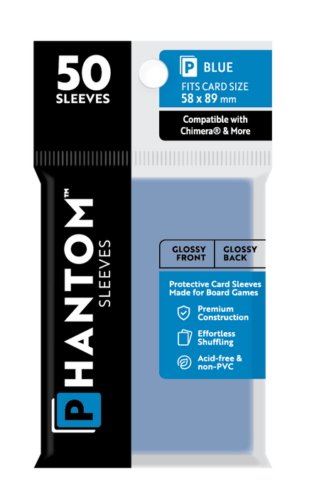 Phantom Sleeves: Blue Size (58mm x 89mm) 50 ct - for just $3.99! 
