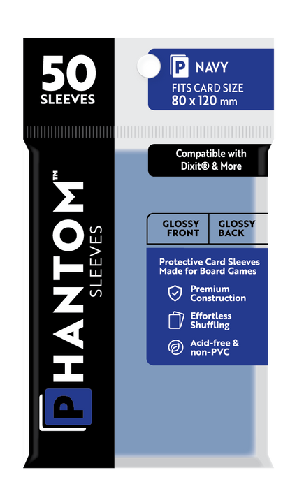 Phantom Sleeves: Navy Size (80mm x 120mm) 50 ct - for just $3.99! 