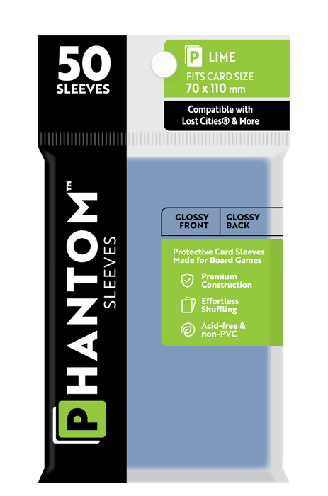 Phantom Sleeves: Lime Size (70mm x 110mm) 50 ct - for just $3.99! 