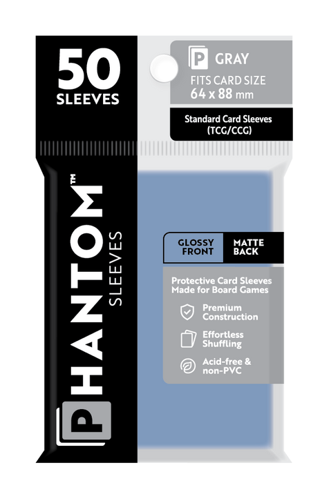 Phantom Sleeves: Gray Size (64mm x 88mm) 50 ct - for just $3.99! 