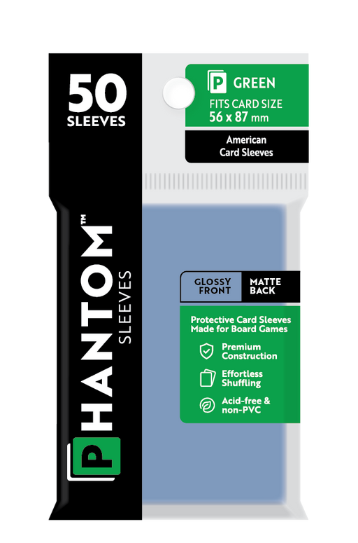 Phantom Sleeves: Green Size (56mm x 87mm) 50 ct - for just $3.99! 