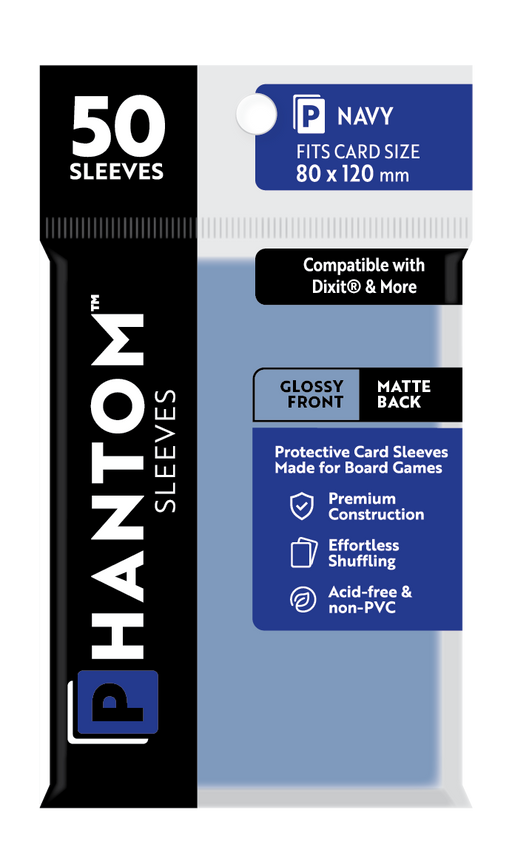 Phantom Sleeves: Navy Size (80mm x 120mm) 50 ct - for just $3.99! 