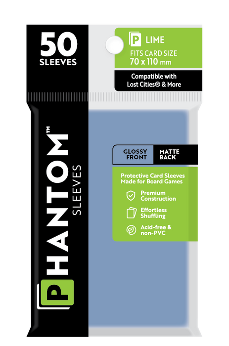 Phantom Sleeves: Lime Size (70mm x 110mm) 50 ct - for just $3.99! 