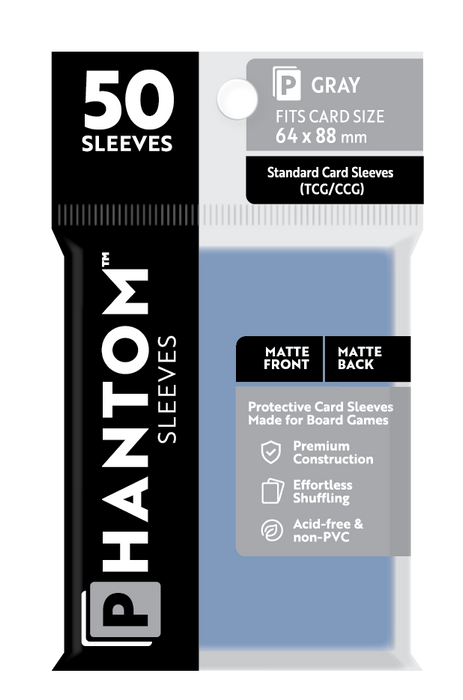 Phantom Sleeves: Gray Size (64mm x 88mm) 50 ct - for just $3.99! 