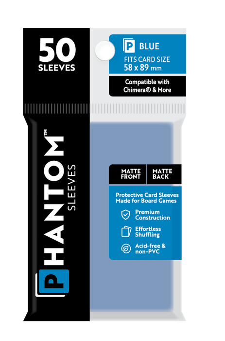 Phantom Sleeves: Blue Size (58mm x 89mm) 50 ct - for just $3.99! 