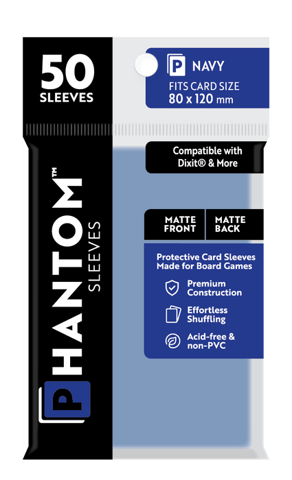 Phantom Sleeves: Navy Size (80mm x 120mm) 50 ct - for just $3.99! 