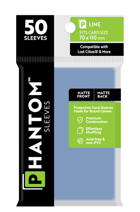 Phantom Sleeves: Lime Size (70mm x 110mm) 50 ct - for just $3.99! 