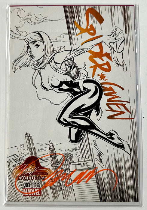 Spider-Gwen #1 B Marvel 2015 Signed J Scott Campbell Sketch B&W Exclusive Variant - for just $90! 