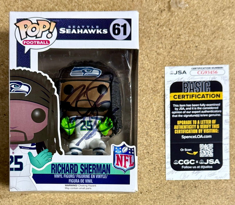 Richard Sherman Signed NFL Seattle Seahawks Vaulted Funko Pop! #61 With JSA COA - for just $275! 