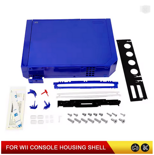 Nintendo Wii Full Replacement Shell Housing Faceplate Blue Complete - for just $27.49! 