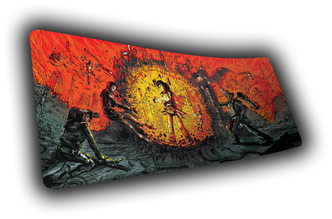 "Sunburst" — Rust Deskmat - for just $49.95! 
