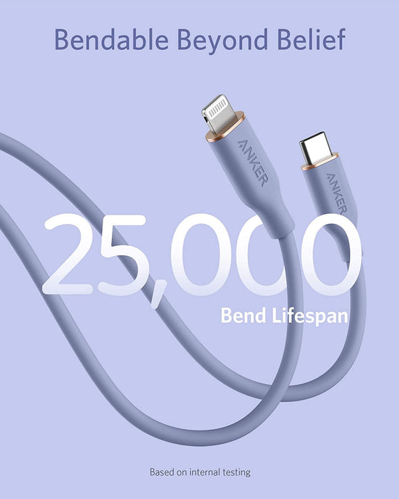 Anker <b>641</b> USB-C to Lightning Cable (Flow, 3 ft Silicone) - for just $15.99! 