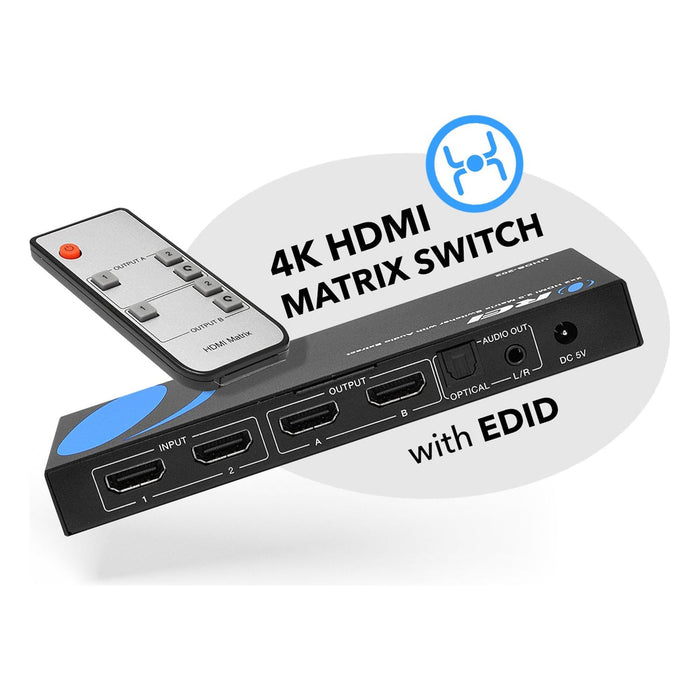 Ultra HD 2x2 HDMI Matrix Switch 4K with Audio Extractor (UHDS-202) - Just $54.99! Shop now at Retro Gaming of Denver