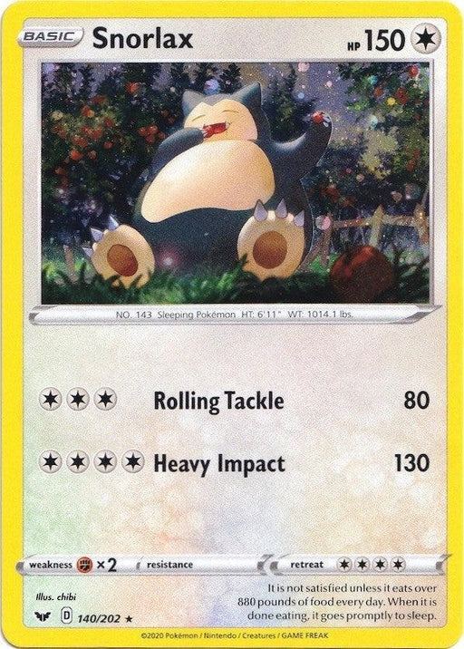 Snorlax (140/202) (Cosmos Holo) [Sword & Shield: Base Set] - for just $1.50! 