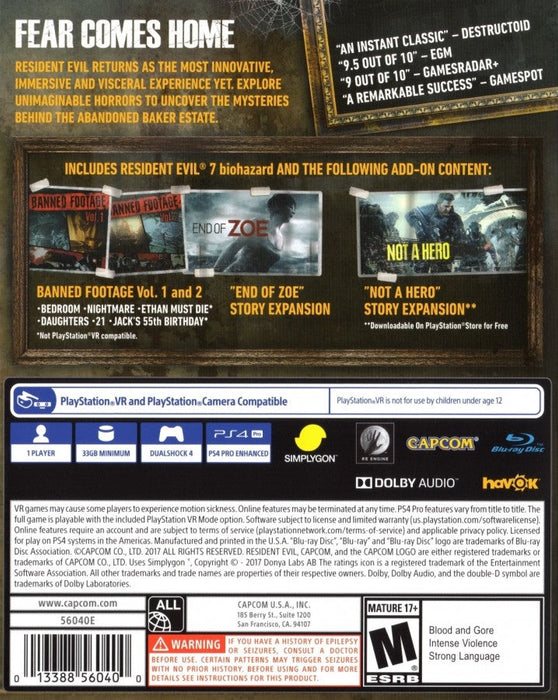 Resident Evil 7: Biohazard [Gold Edition] – PlayStation 4 (PS4) - for just $0! 