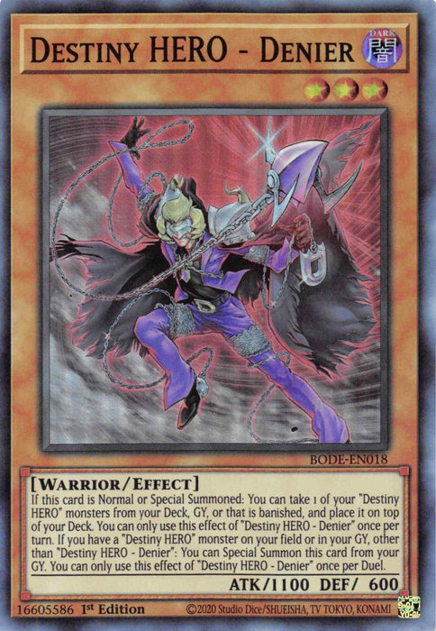 Destiny HERO - Denier [BODE-EN018] Super Rare - for just $0.25! 