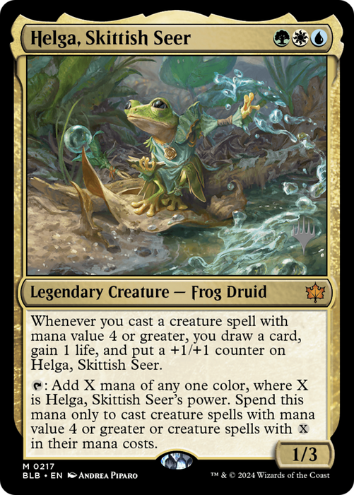 Helga, Skittish Seer (PPBLB-217) - Bloomburrow Promos - for just $1.86! 