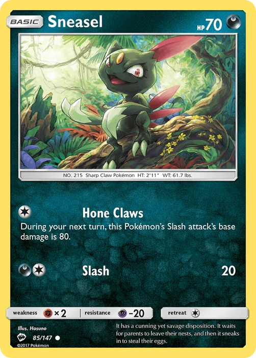Sneasel (85/147) [Sun & Moon: Burning Shadows] - for just $0.10! 