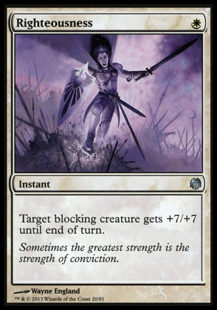 Righteousness (Duel Decks: Heroes vs Monsters) Near Mint - for just $0.10! 
