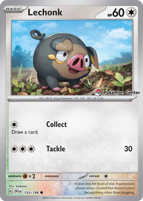 Lechonk (155/198) (Pokemon Center Exclusive) [Scarlet & Violet: Base Set] - Just $1.15! Shop now at Retro Gaming of Denver