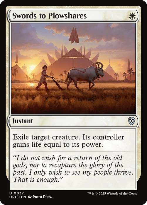 Swords to Plowshares (DRC-037) - Commander: Aetherdrift - for just $0.41! 