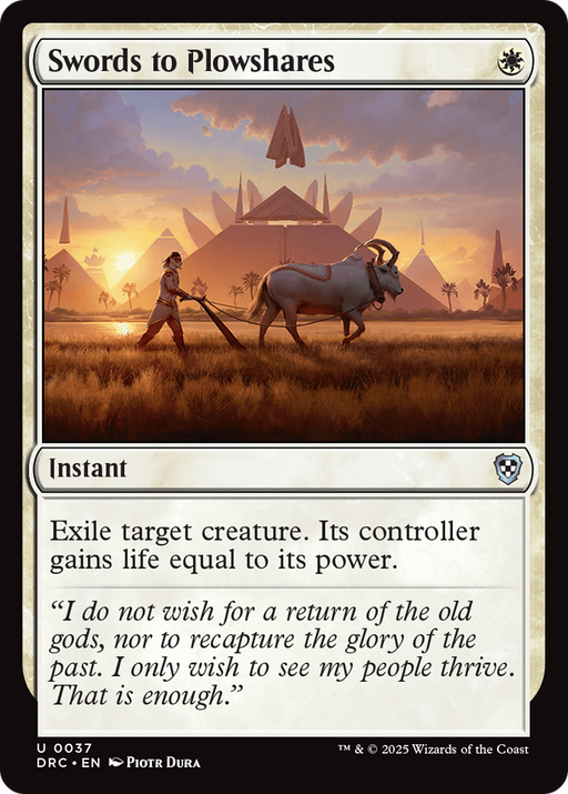 Swords to Plowshares (DRC-037) - Commander: Aetherdrift - for just $0.41! 