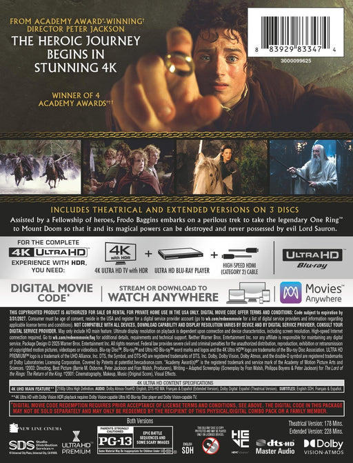 The Lord Of The Rings: The Fellowship Of The Ring - Limited Edition Steelbook (4K Ultra HD + Blu-ray + Digital) - for just $36.99! 