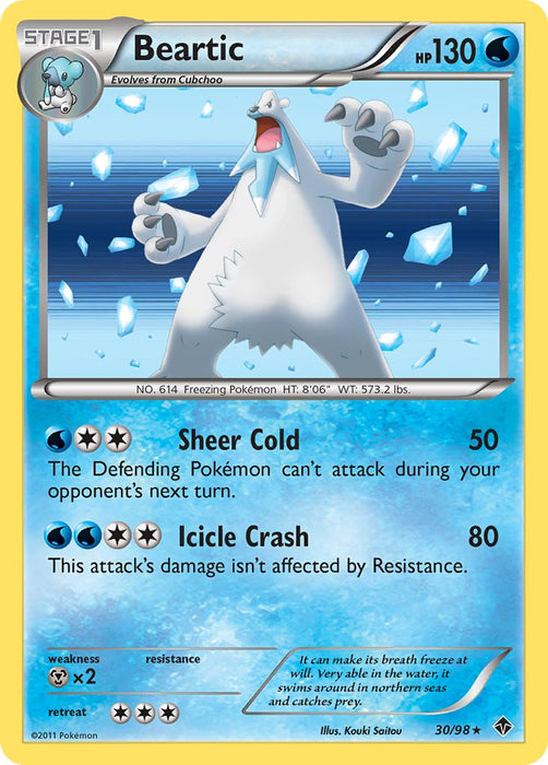 Beartic (30/98) (Cracked Ice Holo) (Blister Exclusive) [Black & White: Emerging Powers] - Just $0.45! Shop now at Retro Gaming of Denver