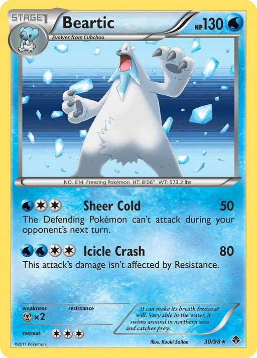 Beartic (30/98) (Cracked Ice Holo) (Blister Exclusive) [Black & White: Emerging Powers] - for just $0.70! 