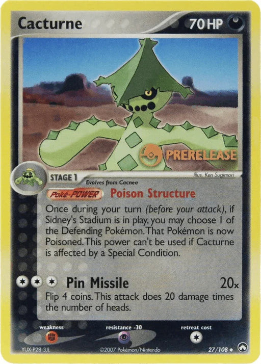 Cacturne (27/108) (Prerelease Promo) [EX: Power Keepers] - for just $13.35! 
