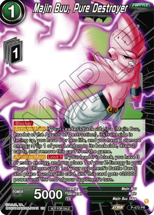 Majin Buu, Pure Destroyer (Z03 Dash Pack) (P-473) [Promotion Cards] - for just $1.20! 