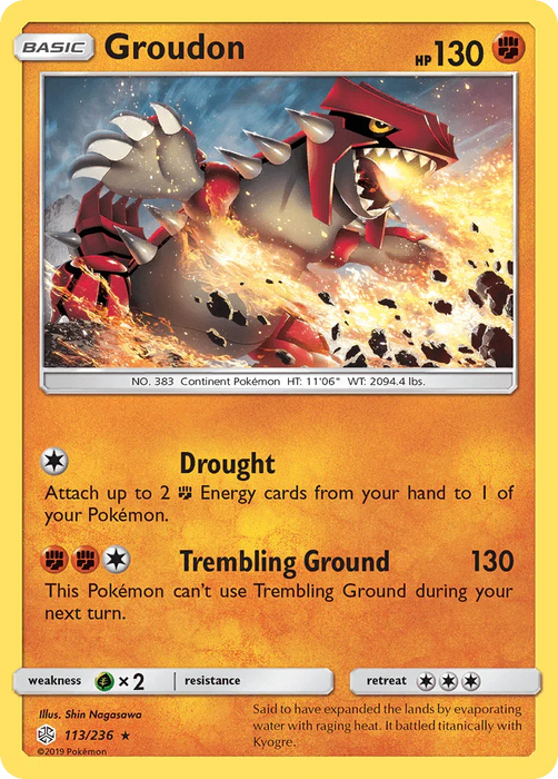 Groudon (113/236) [Sun & Moon: Cosmic Eclipse] - for just $0.25! 