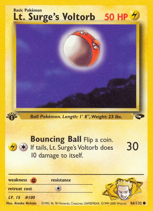 Lt. Surge's Voltorb (86/132) [Gym Challenge 1st Edition] - for just $0.40! 