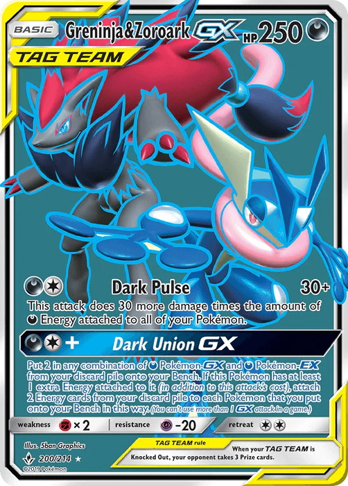 Greninja & Zoroark GX (200/214) [Sun & Moon: Unbroken Bonds] - for just $23.95! 
