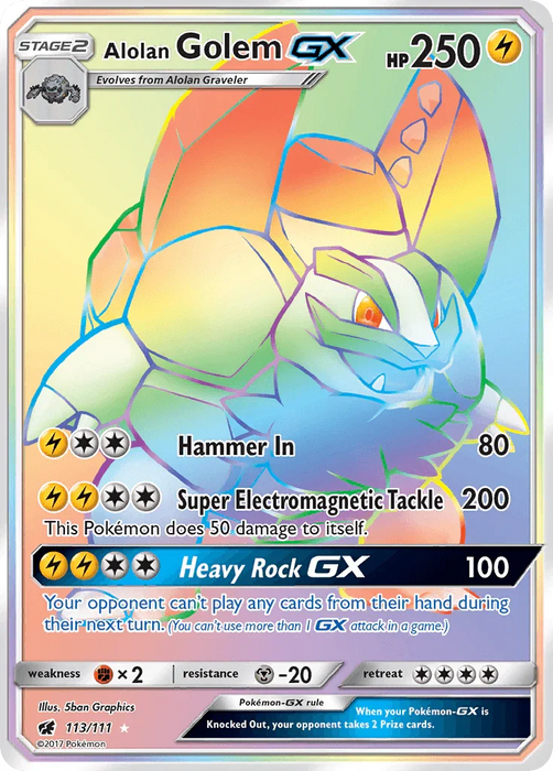 Alolan Golem GX (113/111) [Sun & Moon: Crimson Invasion] - for just $4.05! 