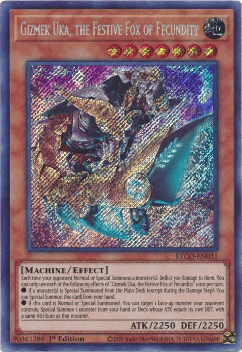 Gizmek Uka, the Festive Fox of Fecundity [ETCO-EN031] Secret Rare - for just $2.60! 