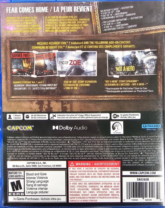 Resident Evil 7 Biohazard: Gold Edition – Playstation 5 (PS5) - for just $22.99! 