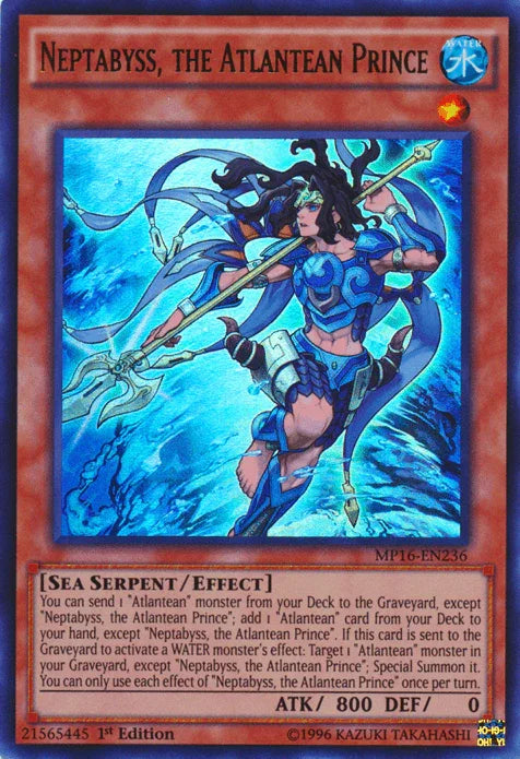 Neptabyss, the Atlantean Prince [MP16-EN236] Ultra Rare - for just $0.10! 